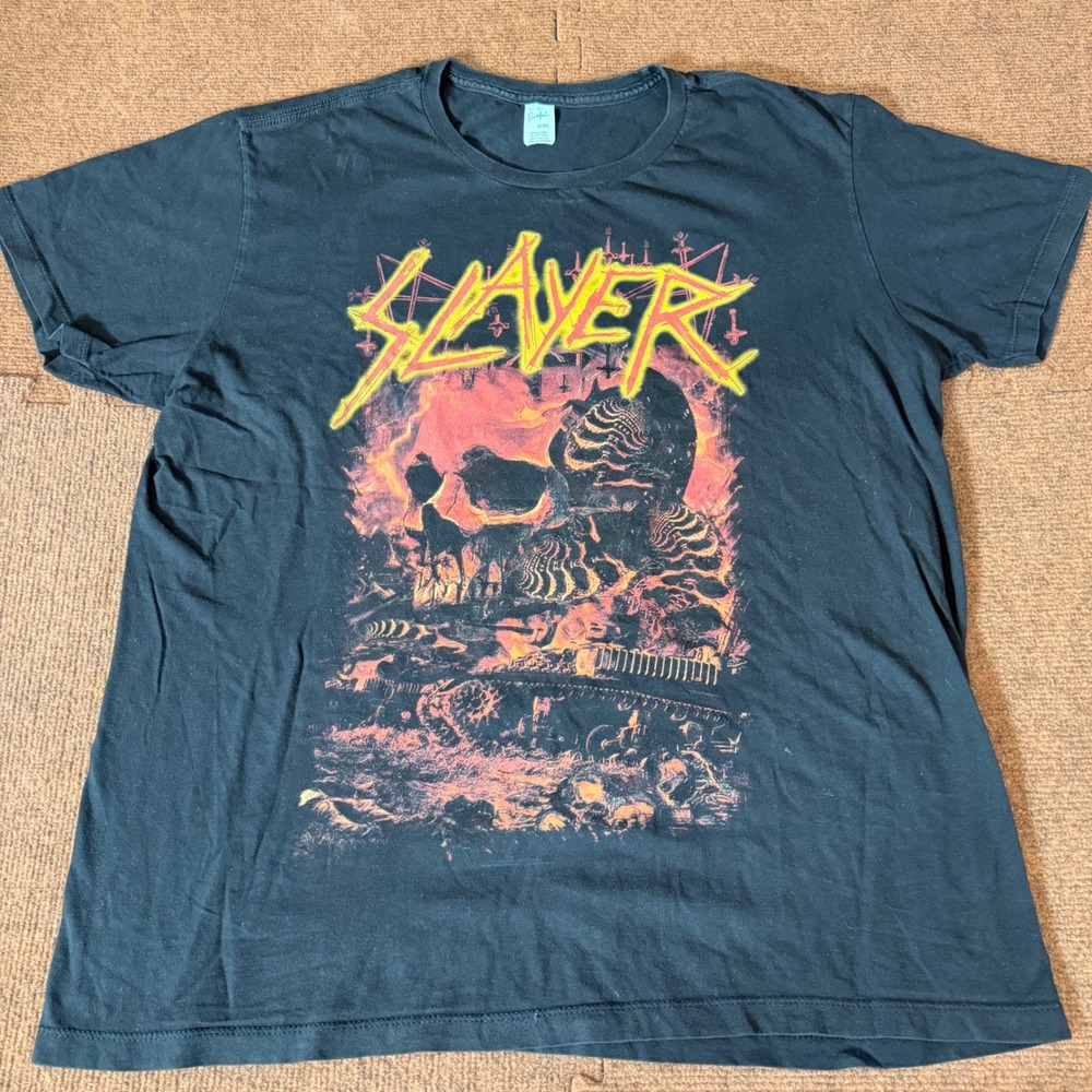 Slayer Band T-Shirt Mens XL Black Graphic Tee Skull Tank Pacific Cotton Short A-